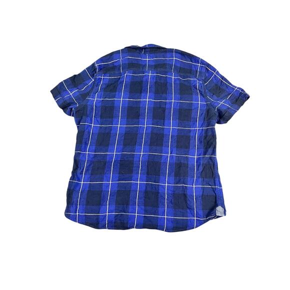 Roebuck & Co. Men's Blue Plaid Short Sleeve Button Shirt Size XL - Picture 2 of 9